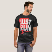 Alleen marathon Runner Track Race Date Red Dark ui T-shirt (Voorkant volledig)