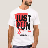 Alleen marathonloopbaanraster Race Date Red Light  T-shirt (Voorkant)