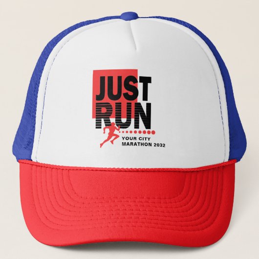 Alleen marathonloopbaanraster Race Date Red Light  Trucker Pet (Voorkant)