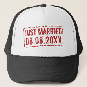 Alleen Maried trucker hoed met trouwdatumstempel Pet