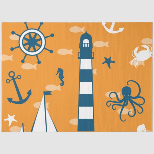 Alleen Meer Nautical Serie Ontwerp 4 Tissuepapier (Voorkant)