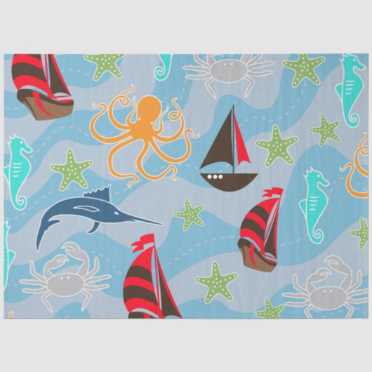 Alleen Meer Nautical Serie Ontwerp 7 Tissuepapier (Voorkant)