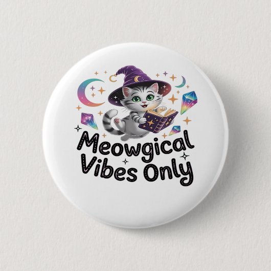 Alleen meiologische vibes, zwevende Kawaii-heksenk Ronde Button 5,7 Cm (Voorkant)