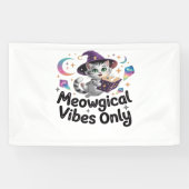 Alleen meiologische vibes, zwevende Kawaii-heksenk Spandoek (Horizontaal)