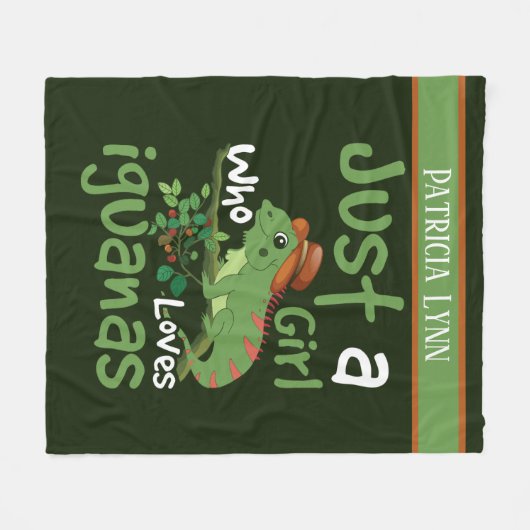 alleen meisjes houden van iguana . fleece deken (Voorkant (Horizontaal))