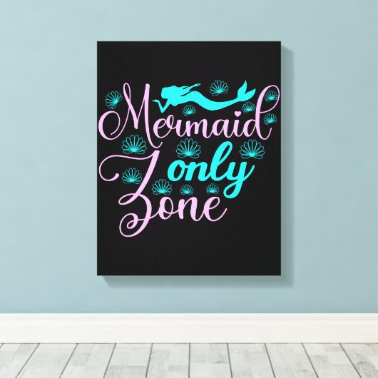 Alleen Mermaid Zone Canvas Afdruk (Insitu (Houten vloer))