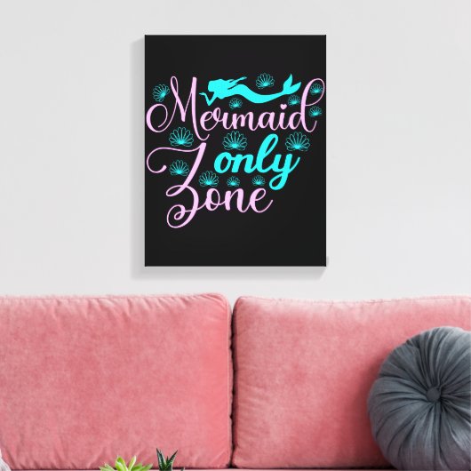 Alleen Mermaid Zone Canvas Afdruk (Insitu (Woonkamer))