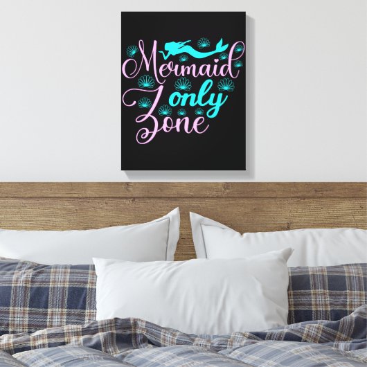 Alleen Mermaid Zone Canvas Afdruk (Insitu (Slaapkamer))