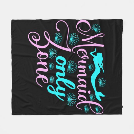Alleen Mermaid Zone Fleece Deken (Voorkant (Horizontaal))