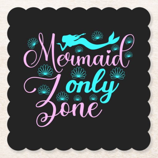 Alleen Mermaid Zone Kartonnen Onderzetters (Voorkant)