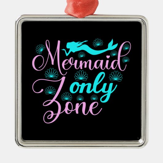 Alleen Mermaid Zone Metalen Ornament (Voorkant)