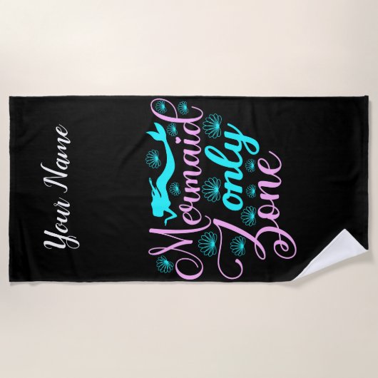 Alleen Mermaid Zone Strandlaken (Voorkant)