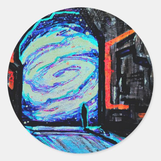 Alleen met de sjitterende Abyss Ronde Sticker (Voorkant)