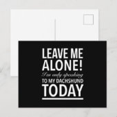 Alleen met mijn dachshund-hond vandaag, wit briefkaart (Voorkant / Achterkant)
