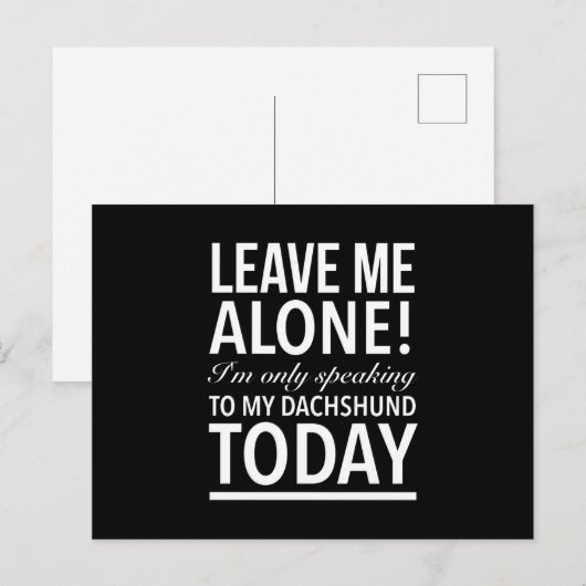 Alleen met mijn dachshund-hond vandaag, wit briefkaart (Voorkant / Achterkant)