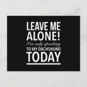 Alleen met mijn dachshund-hond vandaag, wit briefkaart (Voorkant)