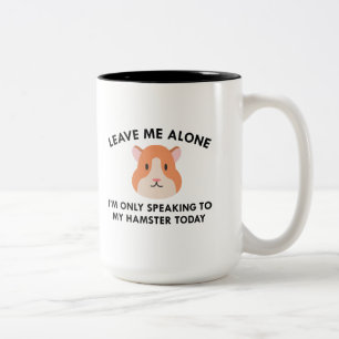 Alleen met mijn hamster spreken tweekleurige koffiemok