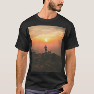 Alleen met zonsondergang t-shirt