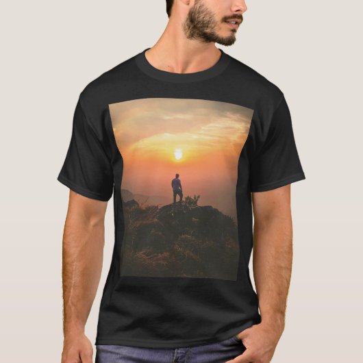 Alleen met zonsondergang t-shirt (Voorkant)