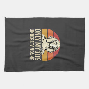 Alleen mijn hond begrijpt me vintage hond theedoek
