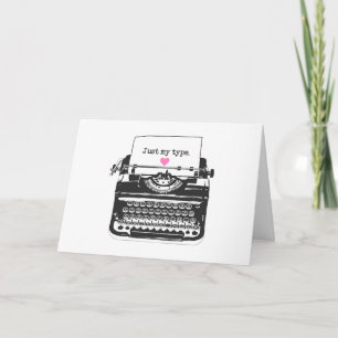Alleen mijn Type/Fun Cute Retro  Typewriter Feestdagen Kaart