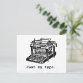Alleen mijn type, typemachine briefkaart (Staand voorkant)