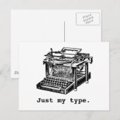 Alleen mijn type, typemachine briefkaart (Voorkant / Achterkant)