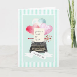 Alleen mijn Valentijn typemachine voor mint-aantek Feestdagen Kaart