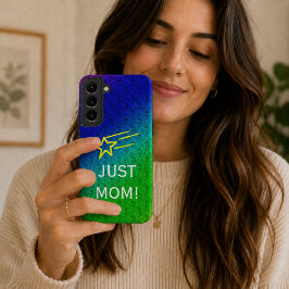 Alleen Moeder bloem Patroon Groen Blauw Samsung Galaxy Hoesje