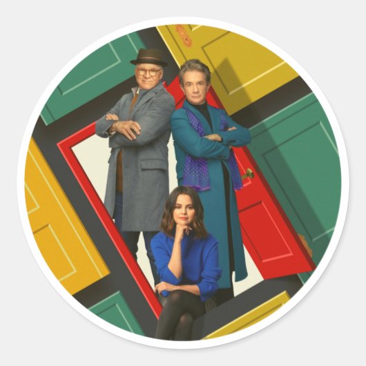 Alleen moorden in het gebouw Trio OMITB Ronde Sticker (Voorkant)