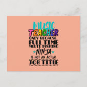 Alleen muziekdocent omdat fulltime multitasking briefkaart (Voorkant)