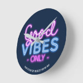 Alleen Neon Sign Fun Trendy Good Vibes Only Aangep Ronde Klok (Hoek)