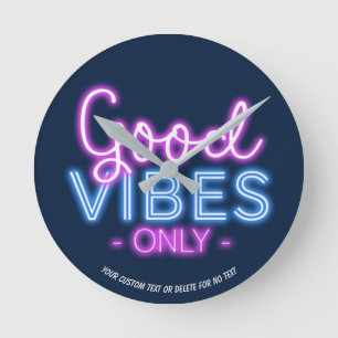 Alleen Neon Sign Fun Trendy Good Vibes Only Aangep Ronde Klok