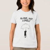 Alleen, Niet Eenzaam – Bewerkbaar Quote Cat T-Shir Tri-Blend Shirt (Voorkant)