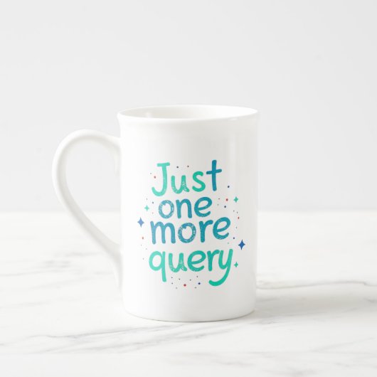 Alleen nog één query Bone China mok (Links)