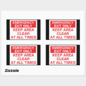 Alleen nooduitgang rechthoekige sticker (Vel)