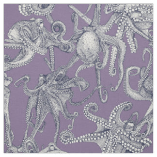 alleen octopussen marineblauw violet stof