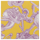alleen octopussen paars geel stof (Close Up)