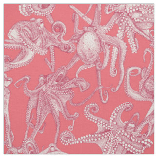 alleen octopussen viva magenta roze rood stof