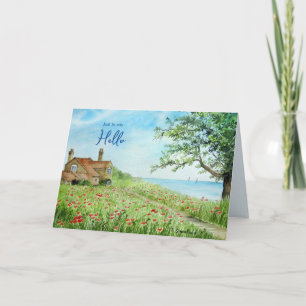 Alleen om hallo te zeggen Klaprozenveld Aquarel Sc Kaart