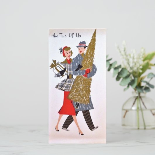  Alleen ons tweeën paar kerst Feestdagenkaart (Staand voorkant)