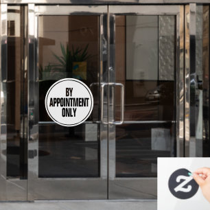 Alleen Op Afspraak Sticker: Waterdichte Salon Ruit Raamsticker