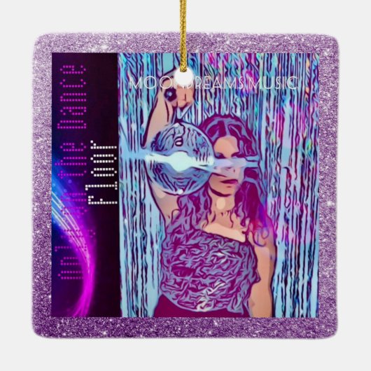 Alleen op de Dance Floor Square Ornament (Achterkant)