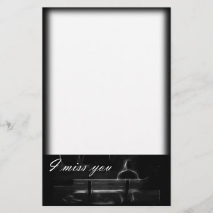 Alleen op een Park Bench Briefpapier