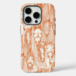 alleen paarden oranje half parel iPhone 16 pro hoesje