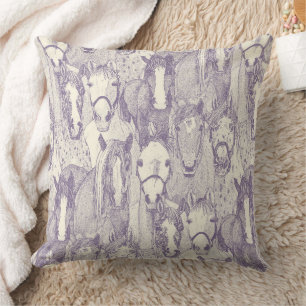 alleen paarden violet parel kussen