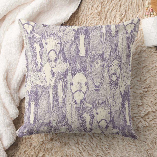 alleen paarden violet parel kussen (Deken)
