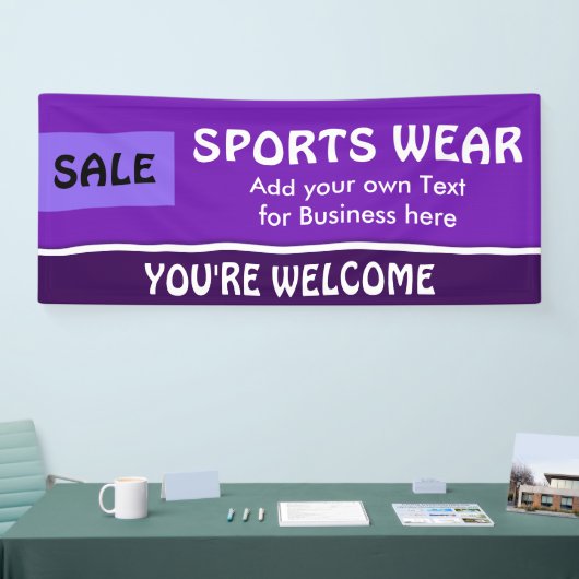 Alleen paarse kleuren, lichtviolet en witte streep spandoek (Beurs)