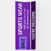 Alleen paarse kleuren, lichtviolet en witte streep spandoek (Verticaal)