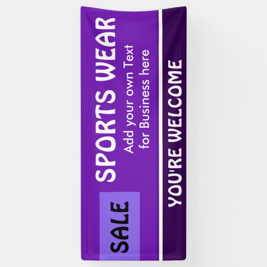 Alleen paarse kleuren, lichtviolet en witte streep spandoek (Verticaal)